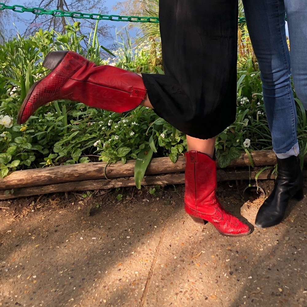 Red Python Cowboy Boots - Vintage - image 6